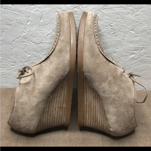 Lauren Ralph Lauren Denver Women's Chukka Tan Brown Suede Leather Wedge Size 9B - Picture 4 of 16